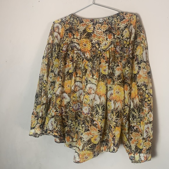 Free People Cool Meadow Blouse in Midnight Combo Size Small - Picture 7 of 7